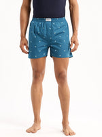 Men Teal Printed Boxer-AM-126-7-Teal