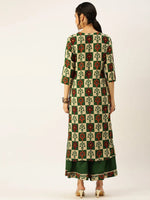 Women's Green Printed Kurta Sets-GW-2092-Green