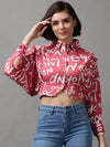 Women's Pink Printed Top-AE-10339-Pink