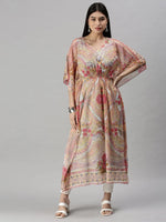 Women's Multi Floral Kaftan Kurta-DW1220-Multi