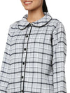 Smarty Pants Women's Brush Cotton Grey Color Checks Night Suit-SMNSP-769A-S