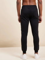 Men's Black Relax Fit Stitch Detail Joggers