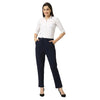 Smarty Pants Women's Cotton Lycra Ankle Length Navy Blue Formal Trouser