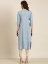 Women Blue Solid Straight Kurta-SKC-1191-Blue