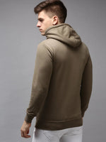 Men Green Printed Sweatshirt-SCAW-31-Olive