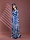 Blue Silk Soft Saree With Paisley Print-MA60BSL01400045