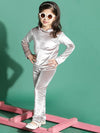 Tales & Stories Silver Top & Legging Set For Girls