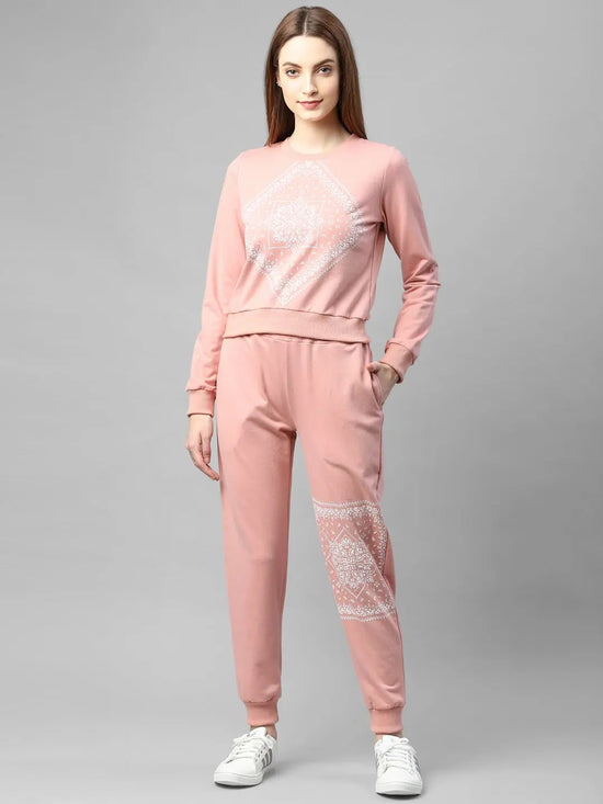 Rigo Printed Round Neck Terry Track Suit-WTRKST1007-L