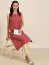 Women Fuchsia Chevron Straight Kurta-RE-SKF326-Fuchsia