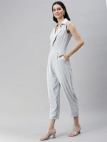 Women's Grey Solid Jumpsuit-AE-10000-Grey