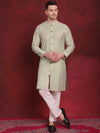 Sequin Chikankari Front Open Kurta With Pyjamas-JOKP-P-5029Pista