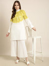 Women Off White Dyed Tunic & Palazzos Set-ON-739-Offwhite