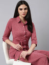 Women Mauve Polka Dots Shirt Dress-AE-15992-Mauve