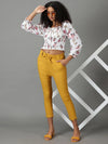 Women's Mustard Solid Cigarette Trouser-AL-6272-Mustard