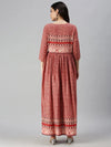 Women's Red Printed Anarkali Kurta-GW2141-Red