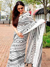 Saree Mall Women's Cotton White Printed Designer Saree With Blouse Piece-MINAXI1704