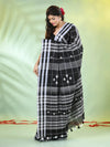 Black Cotton Soft Saree With Checkbox Designs-MA62CT331100059