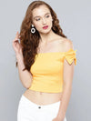 Yellow Shoulder Bow Bardot Top