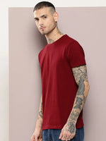 Dillinger Men's MAROON Plain T-Shirt-DLCR18162MRN-S