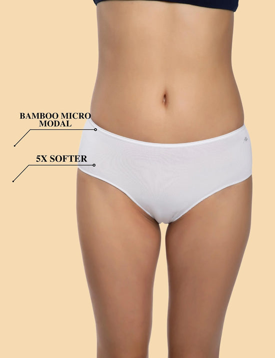 AshleyandAlvis | Bamboo Micro Modal | Anti Bacterial | Women Hipster | Premium Panty | 3X moisture wicking | 50 Wash Guarantee | Pack of 2-AA-HP-SW-MG-S