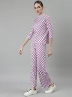 Women Lavender Checked Tracksuit-AF-1974-Lavender