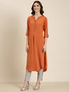 Women Rust Solid Straight Kurta-SKC-7910-Rust