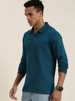 Dillinger Blue Solid Regular Polo T-shirt