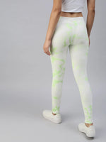 Women's White Tie Dye Track Pants-AF-1772-Whitegreen