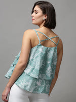 Women's Sea Green Printed Top-AE-10447-Seagreen