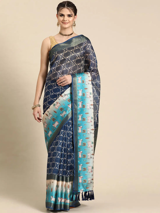 Royal Majesty Drape Saree-SZ-DGBARFI4-BU-2055