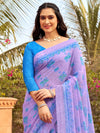 Saree Mall Women's Chiffon Lavendar Printed Designer Saree With Blouse Piece-STARCFN31201D