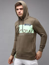 Men Green Printed Sweatshirt-SCAW-31-Olive