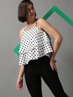 Women's White Printed Top-AE-10449-White