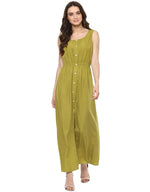 Maxi Shirt Dress in Olive Green