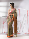 Beige Cotton Saree With Sequined Work-MA55CT06520111