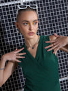 Women Emerald Rib Front Wrap Top