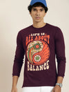 Dillinger Maroon Graphic Regular T-Shirt-DLGRFS027WINE-S