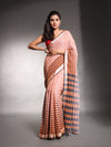 Brown Pure Cotton Soft Saree With Stripes Pattern-MA54CT33580102