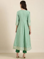 Women Green Floral Anarkali Kurta-RF-1961-Green