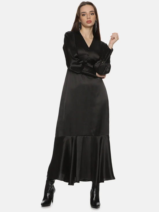 Black Vintage Maxi Dress-17288