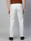 Genips Men's Off White Cotton Stretch Caribbean Slim Fit Solid Trousers Blue