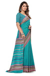 Vimla Women's Blue Turkey Art Silk Uniform Saree with Blouse Piece-7131_TP