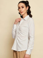 White Gather Detail Shirt