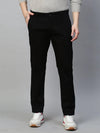 Genips Men's Cotton Stretch Caribbean Slim Fit Solid Trousers - Black Color