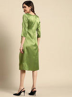 Front Twist Midi Dress in Green