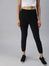 Women's Black Solid Joggers Track Pant-AN-9017-Black