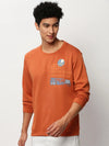 Men Orange Graphics Casual Sweatshirts-STCW-PW-432-Orange