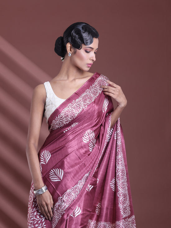 Peach Blossom Silk Soft Saree With Texture Print-MA60BSL01400058