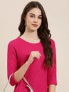 Women Pink Embellished Straight Kurta-RA-074-Pink