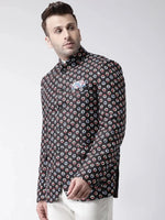 Hangup Men Standard Printed Men Formalwear-D132_5Button_Blazer